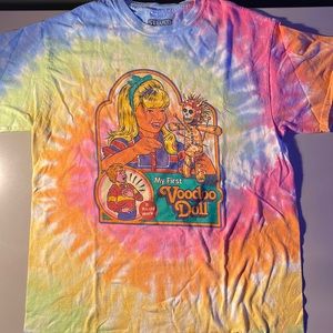 Steven Rhodes My First Voodoo Doll mens medium tie dye t-shirts